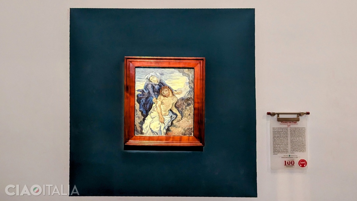 A small room houses Van Gogh's painting "The Pietà".