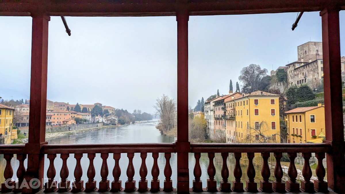 The current bridge was built of wood in 1949, based on Palladio's 16th-century design.