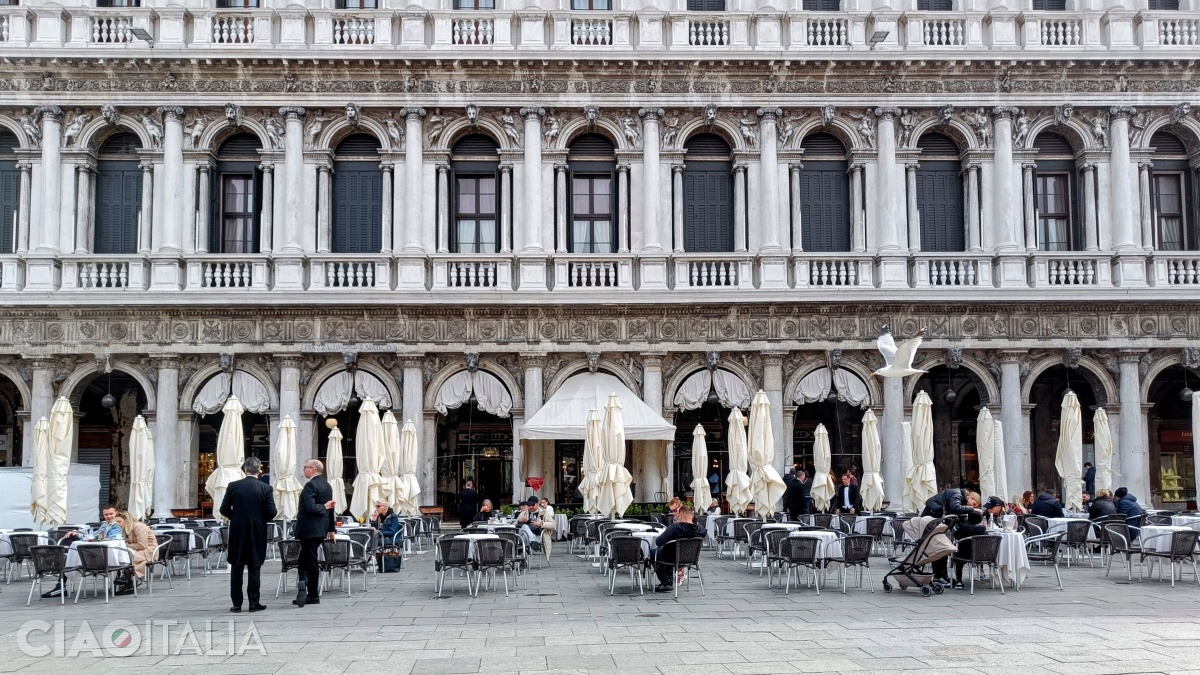 The Terrace of Caffè Florian in Venice