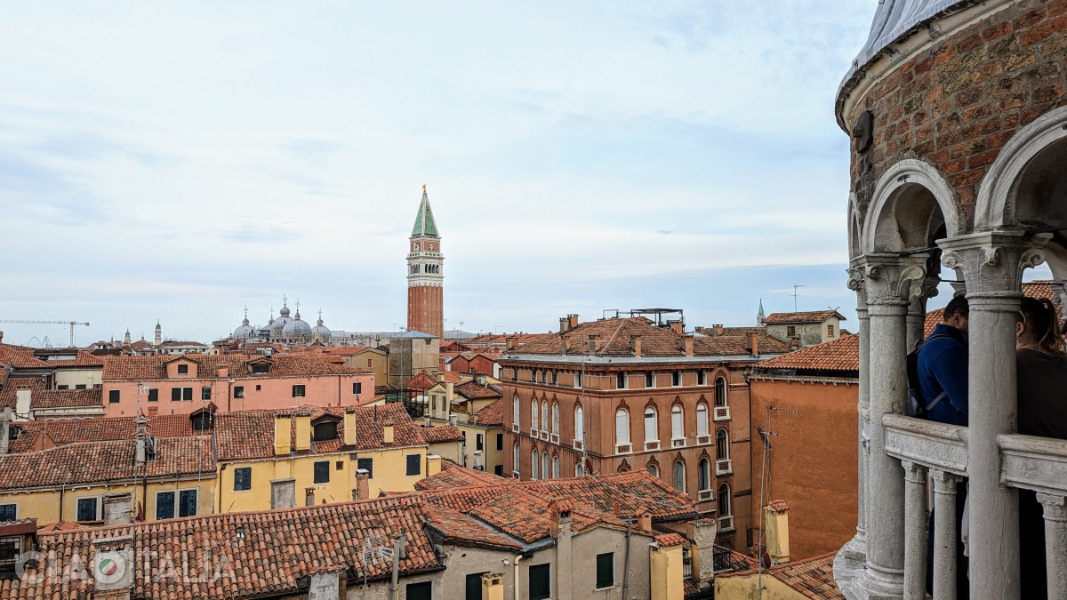 The view toward the Campanile and the Basilica of San Marco