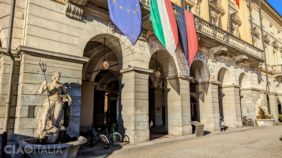The fountain that symbolizes the Dora Baltea River