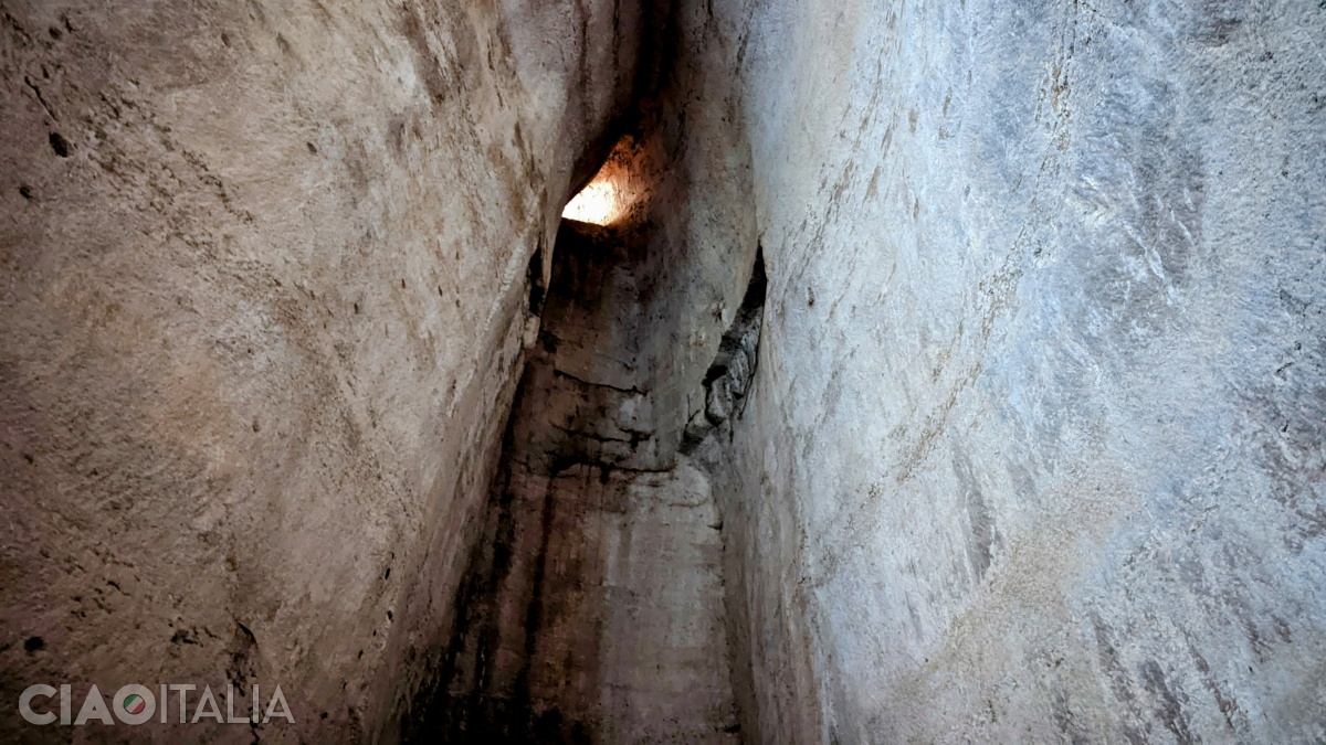 There is an opening at the top of the grotto.