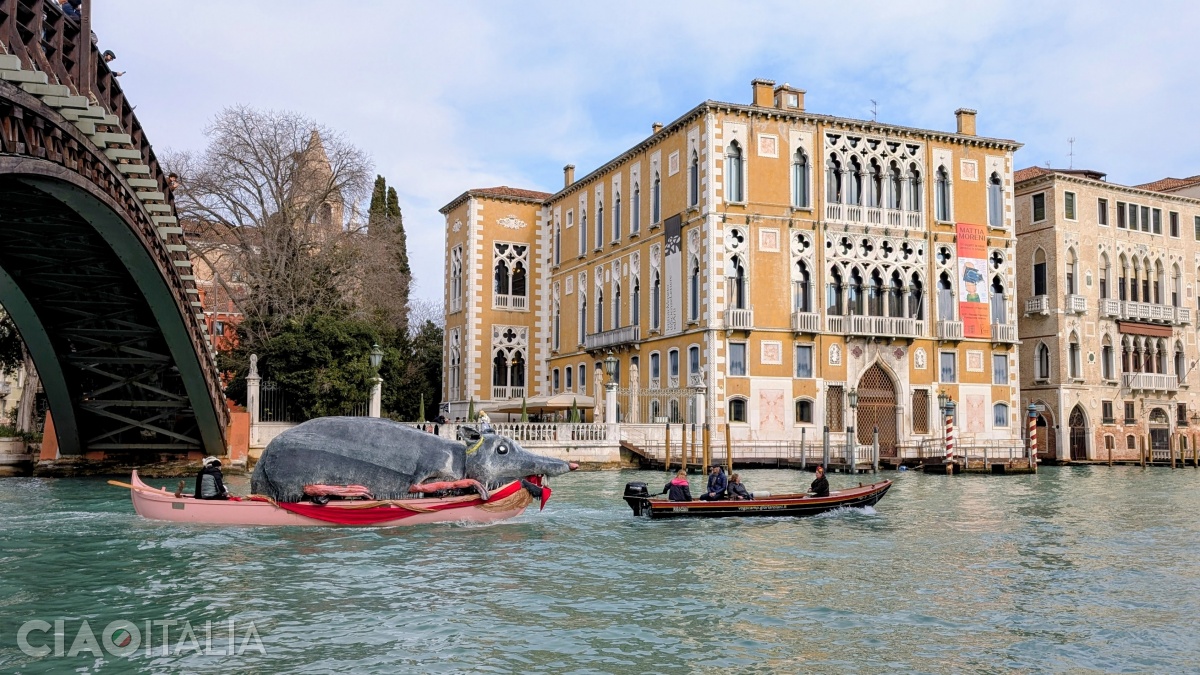 Pantegana (a giant rat) is the symbol of the popular Carnival.