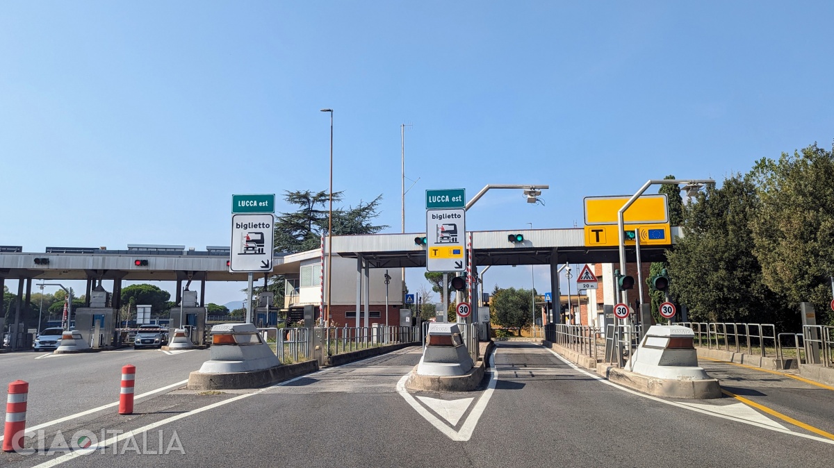 Motorway entry station in the Lucca area