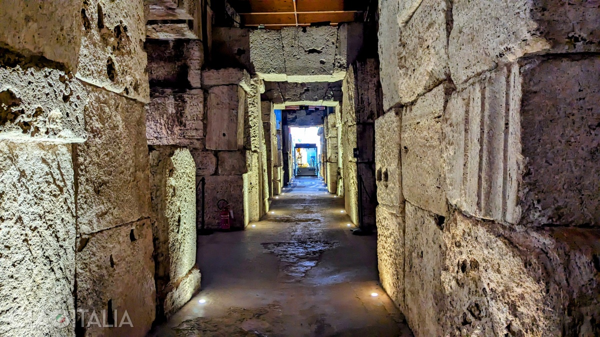The underground section of the Colosseum