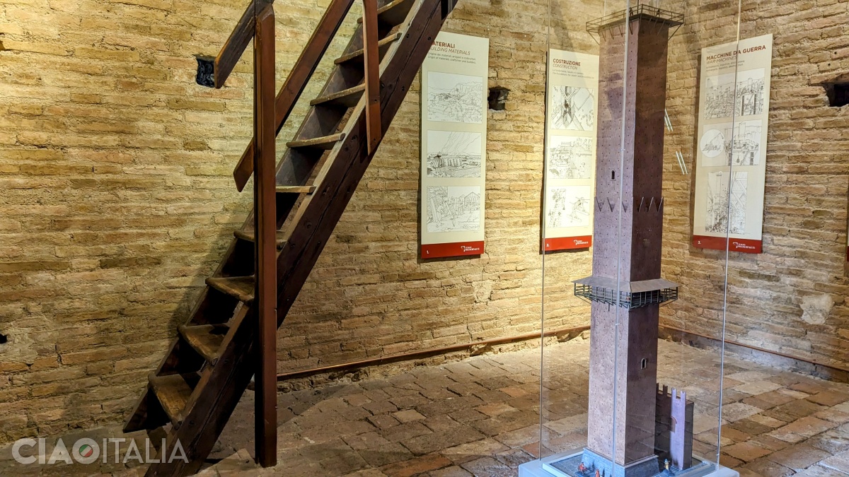 The stairs are steep and do not allow two people to pass side by side.