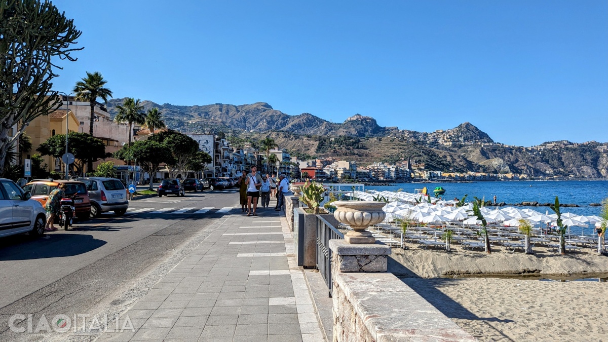 The promenade of Giardini Naxos