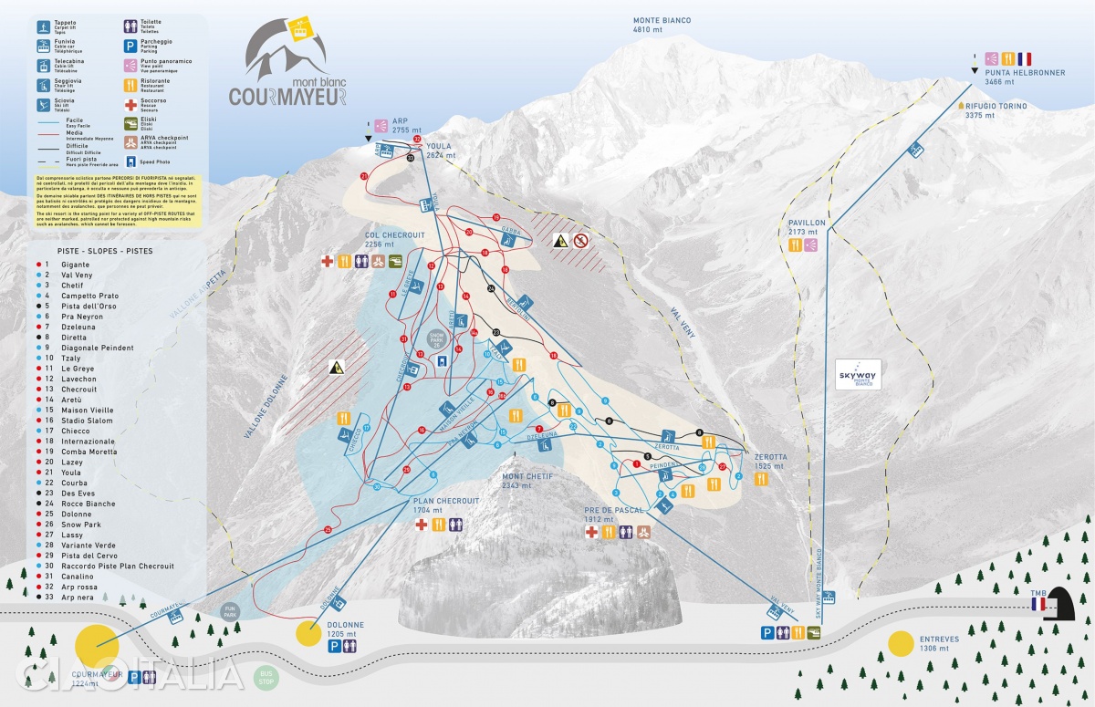 Courmayeur ski map