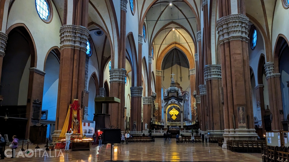The interior of the Church of San Petronio is imposing.