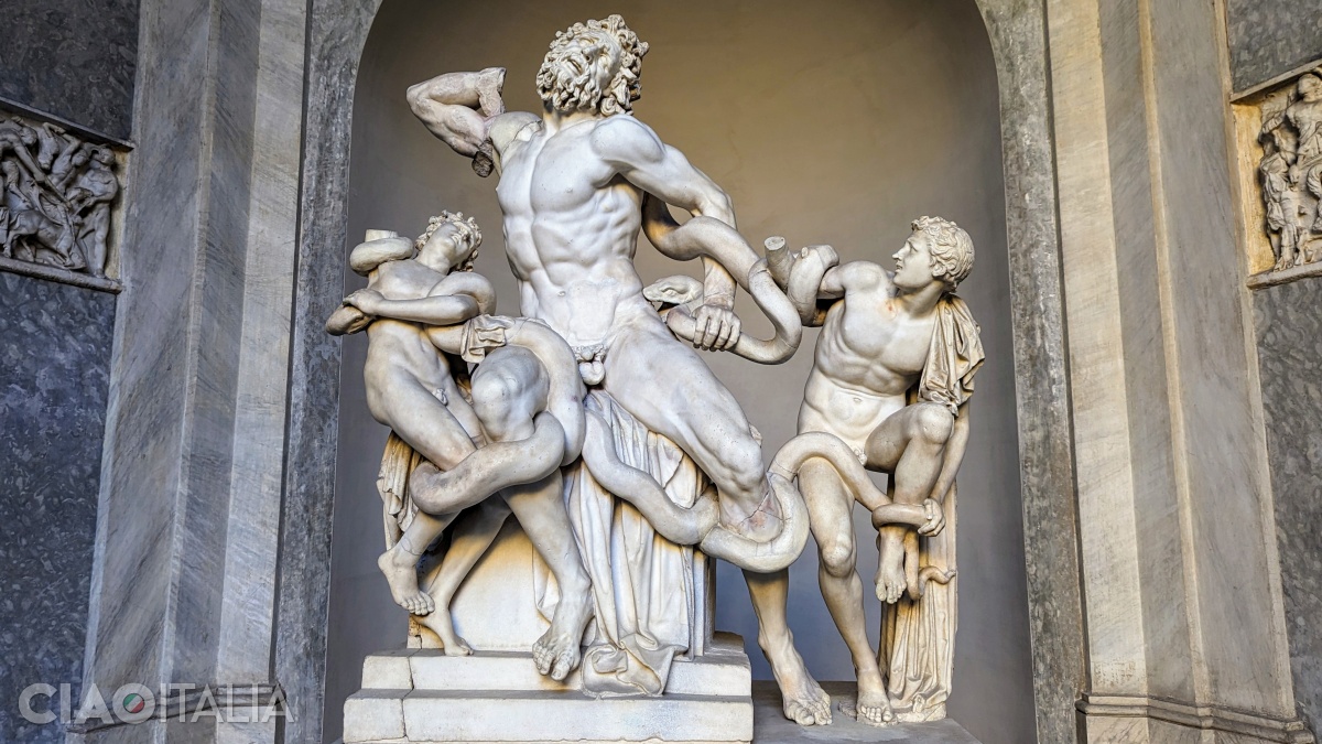 The sculpture dates from the 1st century BC and depicts the Trojan priest Laocoon being killed, along with his sons, by two sea serpents sent by the gods.