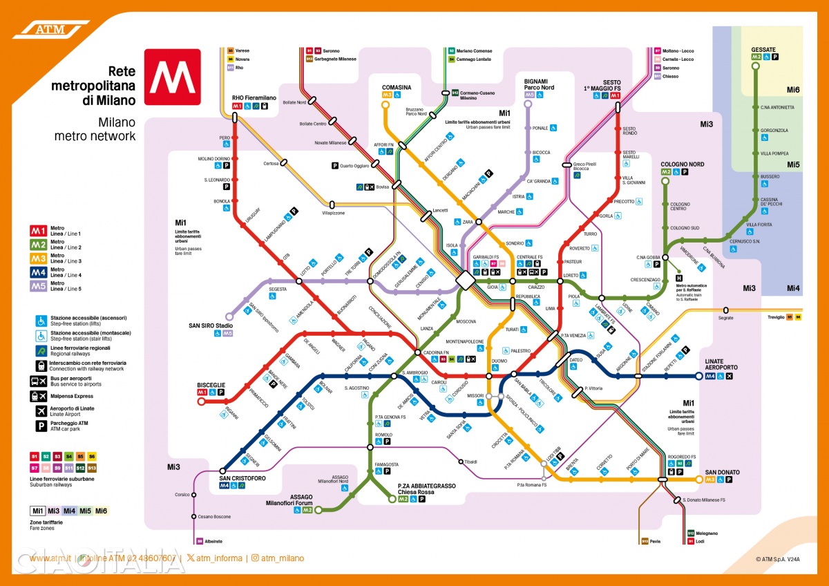 Milan Metro Network Map (ATM.it)